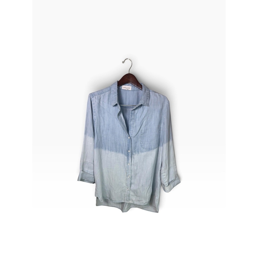 Bella Dahl Dip Dyed Tail Button Down Shirt Dipped size Large